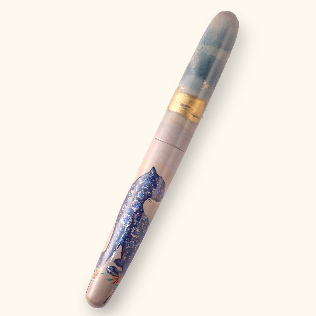 seY 蒔絵 Maki-e Fountain Pen / Cheetah at Dusk (M20)
