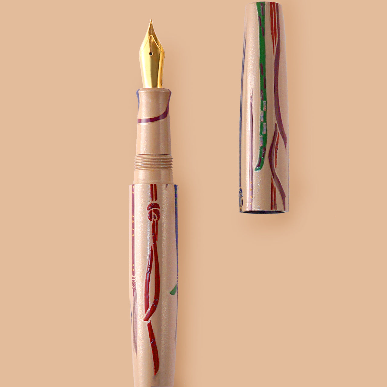 seY 蒔絵 Maki-e Fountain Pen / Kimono Obi-jime Stripe (M19)
