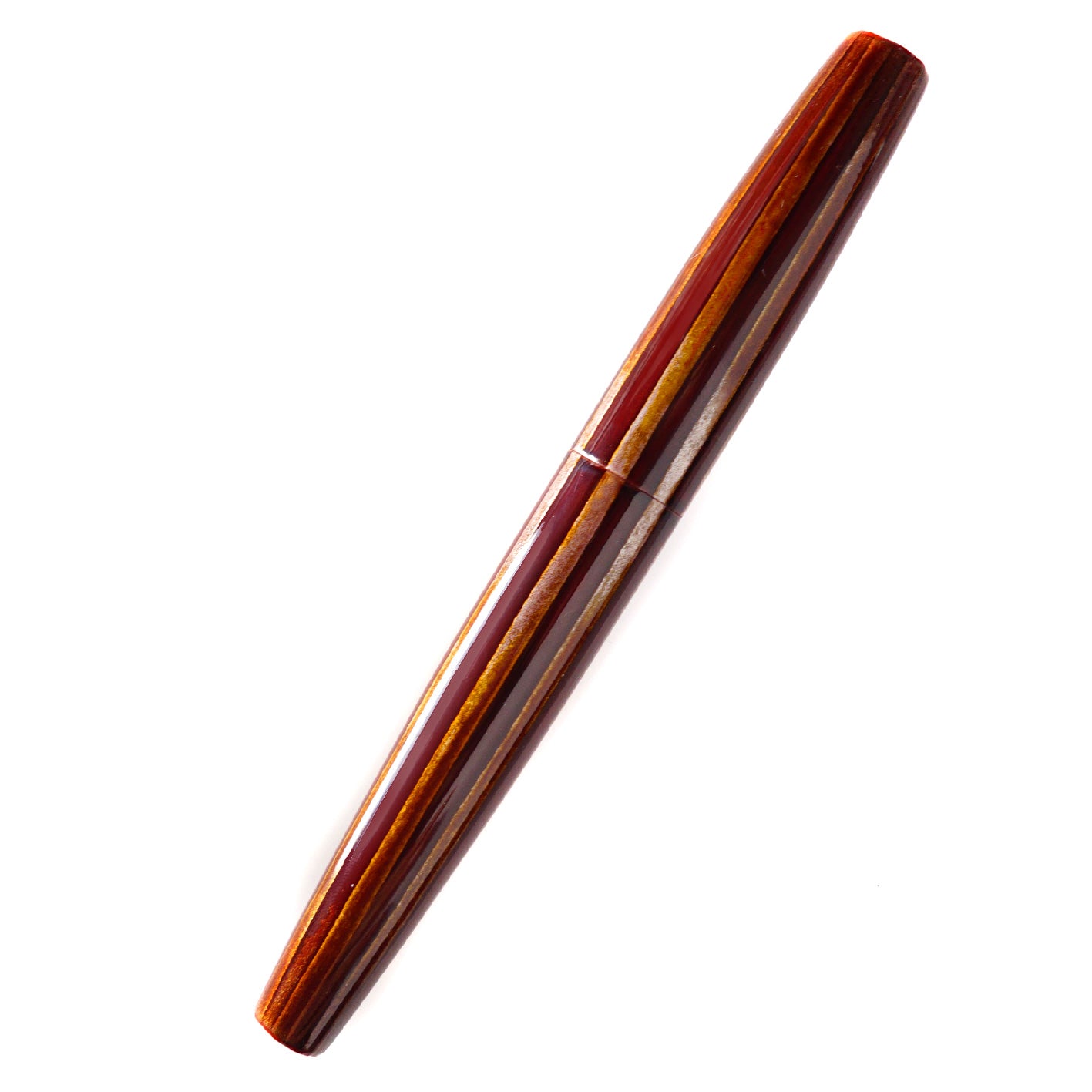 seY   溜塗  錫縞  tamenuri stripe fountain pen  万年筆 (CS005)