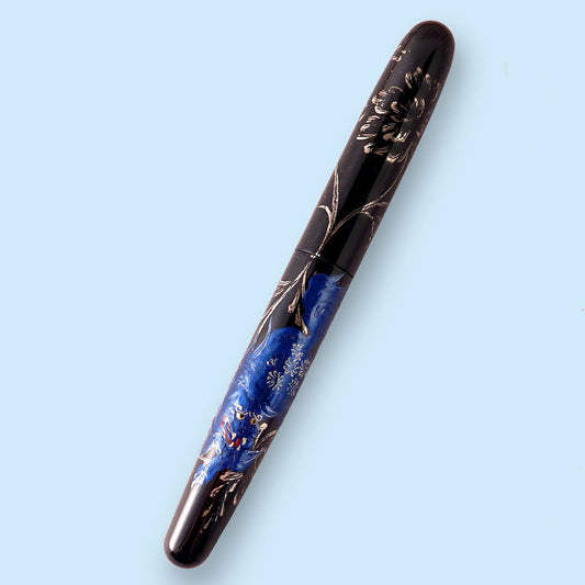 seY   蒔絵  makie fountain pen  / The blue shishi(m28)