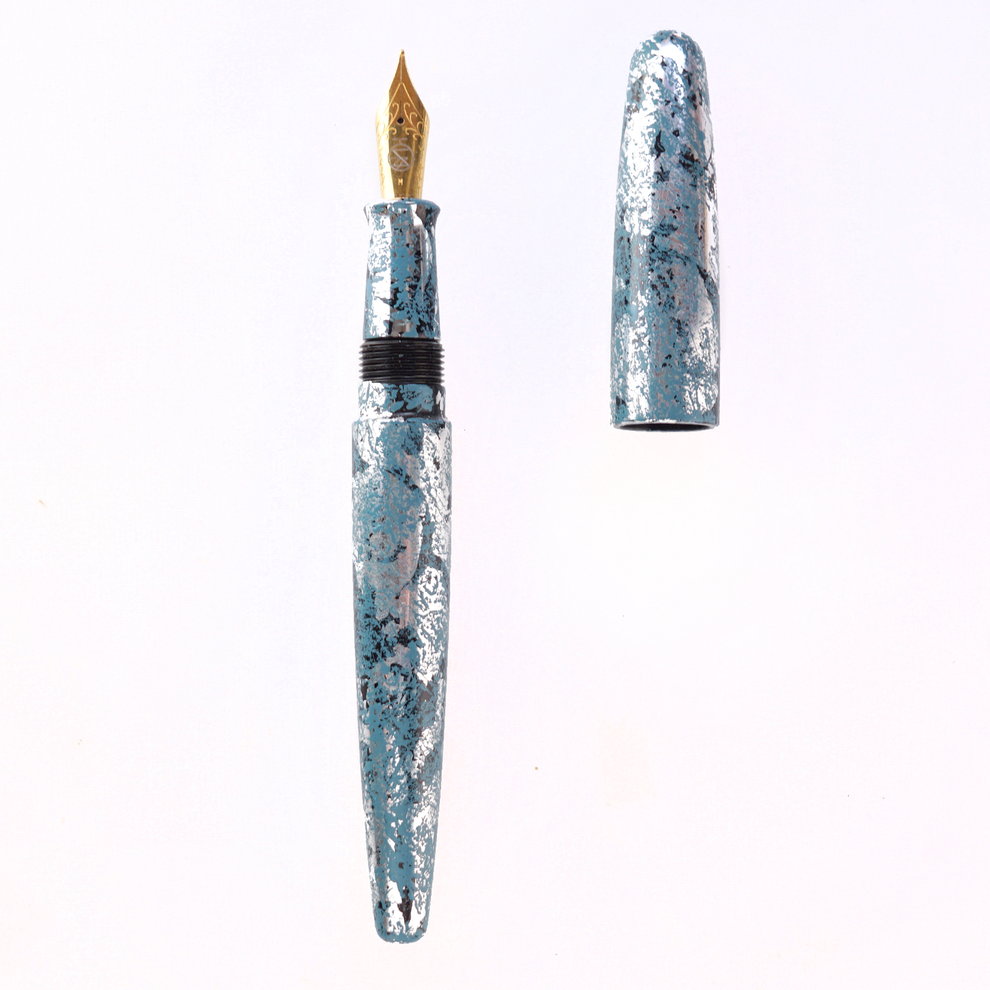 seY   箔散し  Haku-chirashi fountain pen  /Haku  sky blue/ ka007