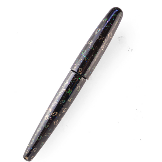 seY   津軽塗  tsugarunuri fountain pen  /black ,silver,raden  / tsu004