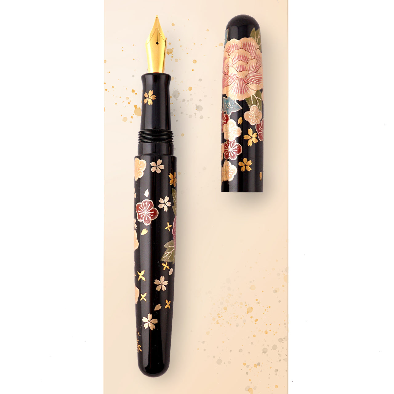 seY 蒔絵 Maki-e Fountain Pen / Hanachirashi (M29)