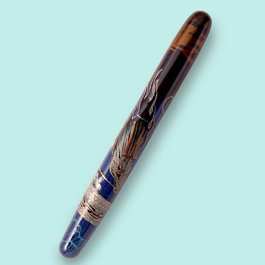 seY   蒔絵  makie fountain pen  /The Blue Dragon with Golden Eyes（M22）