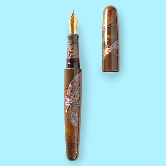 seY   蒔絵  makie fountain pen  / 　Raden-wing dragonfly